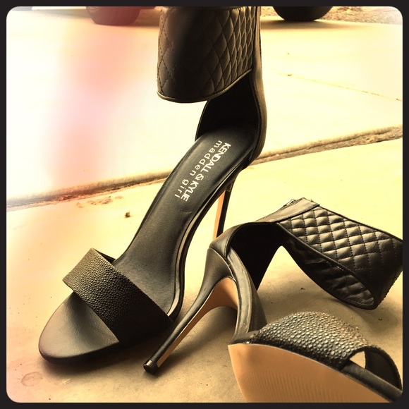 Never worn black heels with ankle strap