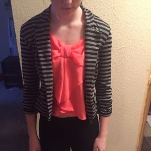Bow top with blazer