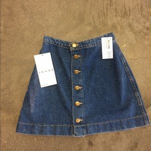 Denim Front Button Skirt