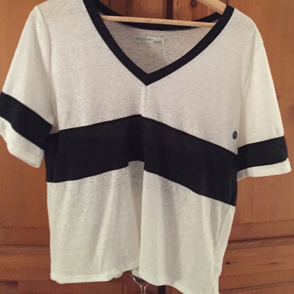 A&F White and Black Large Top