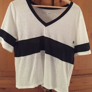 A&F White and Black Large Top