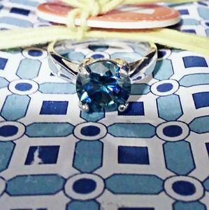 2.22ct Deep Blue Mossainite Solitaire