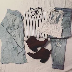 TOP: B&W STRIPED POCKET SHIRT