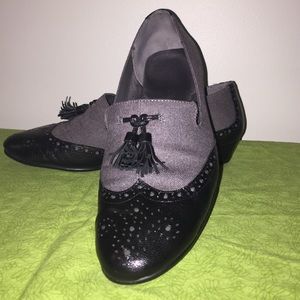 Aerosoles Black/Grey Loafer Wedge