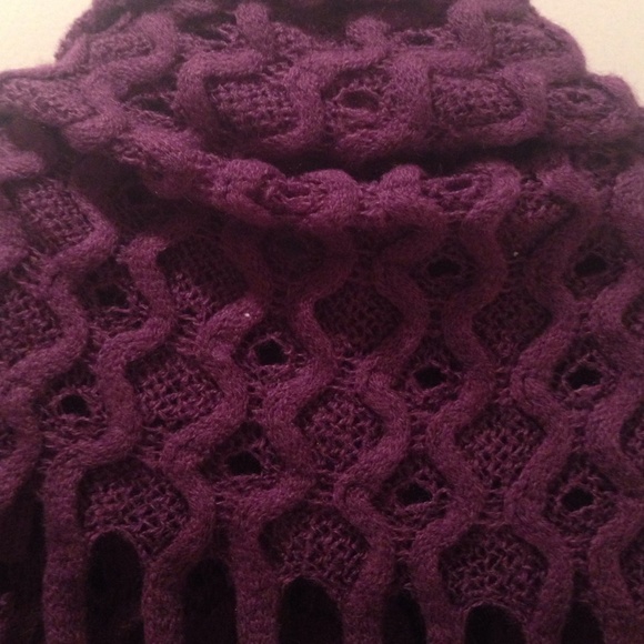 Purple Knit Infinity Scarf - Picture 2 of 3
