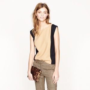 NWT J.Crew Colorblock top Portabello Mushroom 0