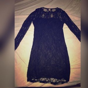 Mid-Thigh Black Lace Dress