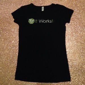 Women's Black It Works! Scoop Neck Bling Tee