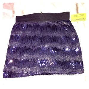 Navy & silver Mini skirt! Great for NYE