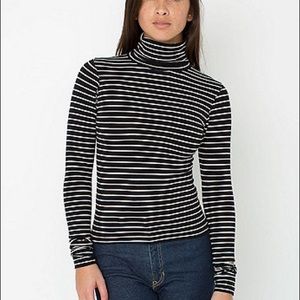 American Apparel Stripe Long Sleeve Turtleneck