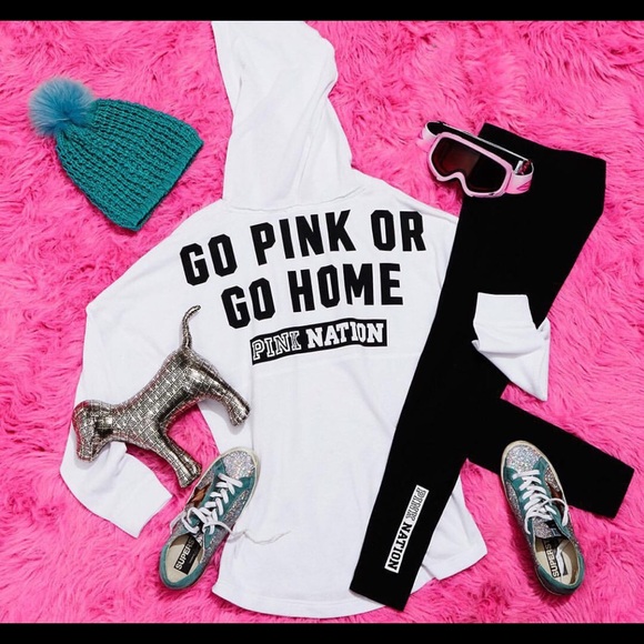 White pullover with hood from PINK