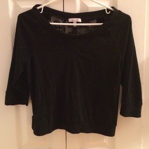 Black Laced-back Sweater