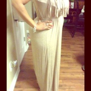 Brown tube dress with shingles