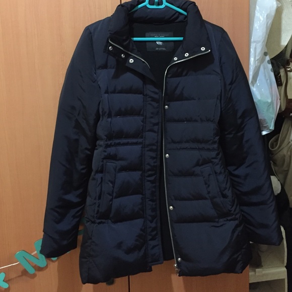 Zara navy down coat