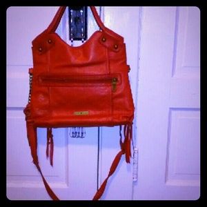 lucky brand red leather handbag