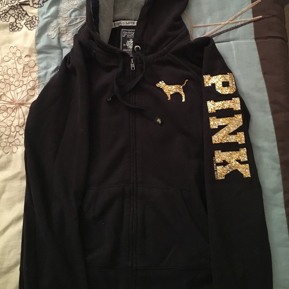 Black and Gold VS Pink Zip-Up Hoodie