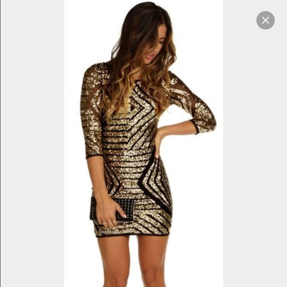 Black and Gold sparkly New Years dress NWOT