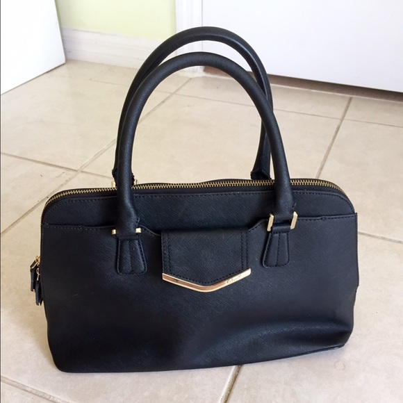 Calvin Klein On My Corner Saffiano Leather Satchel