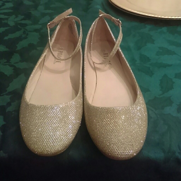 Gold Glittery flats