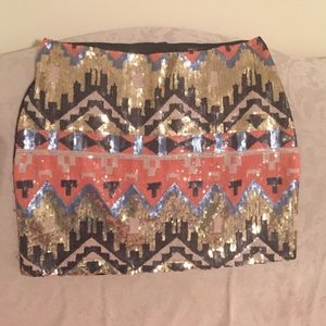 Aztec Sequin Skirt