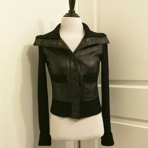 BCBG Leather Knit Jacket
