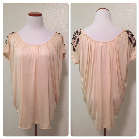 Beaded Cream Top
