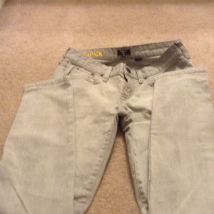 J Crew Toothpick stretch jeans.