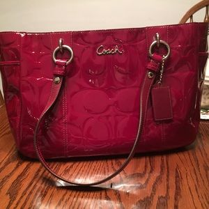 Coach red patent leather