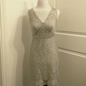 BCBGMaxAzria Gold Metallic Lace Dress
