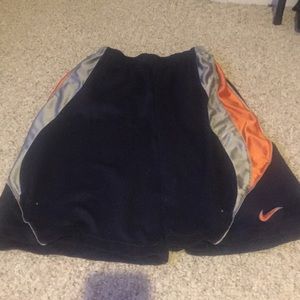Orange and Navy Blue Nike athletic shorts