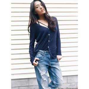 Long Navy Cardigan