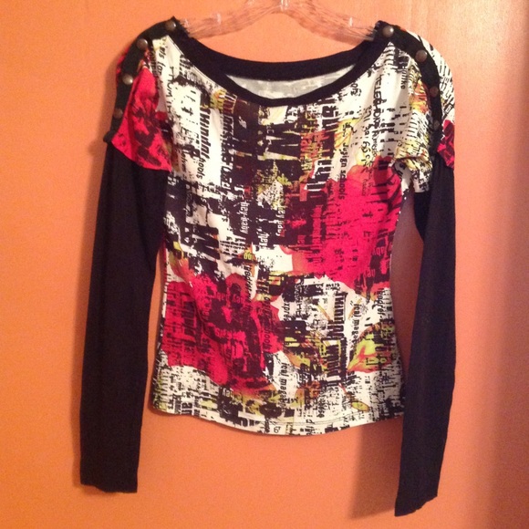 xxcollezione graphic print long sleeve tee