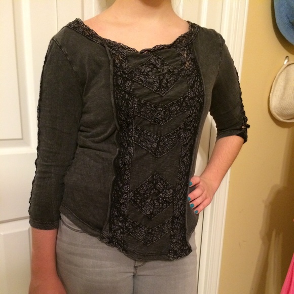 Free People 3/4 Quarter Sleeve Shirt