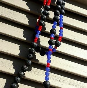 Blue Aventurine, Red Coral, Lava Rocks