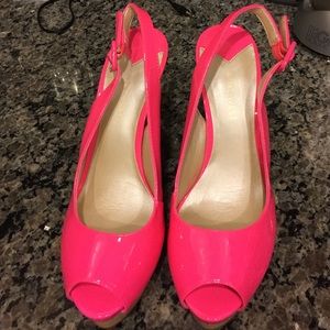Hot pink wedges- never worn