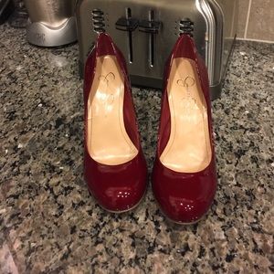 Red pumps - worn once