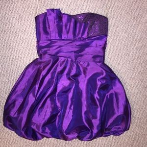 Purple Bubble Homecoming Dress