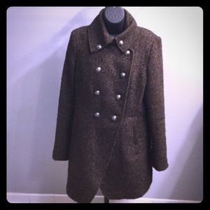 Collezione SA - brown/tan twead pea coat