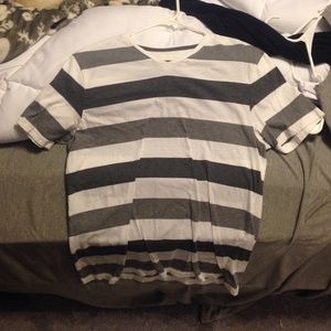 Mens Striped V Neck