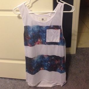 Mens On The Byas Galaxy Striped Tank