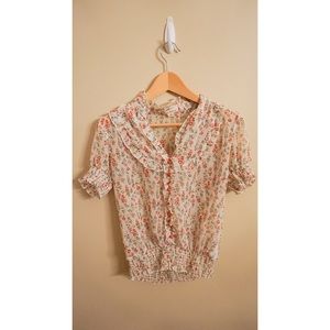 Sheer Floral Blouse