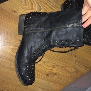 Black combat boots