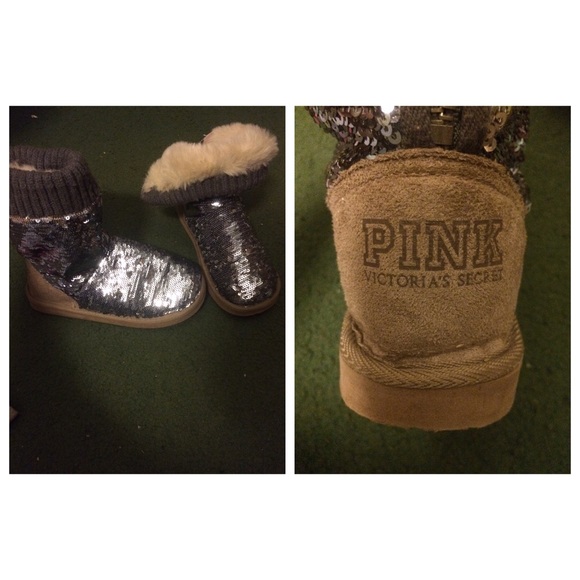 Victoria Secret sequin furry winter boot