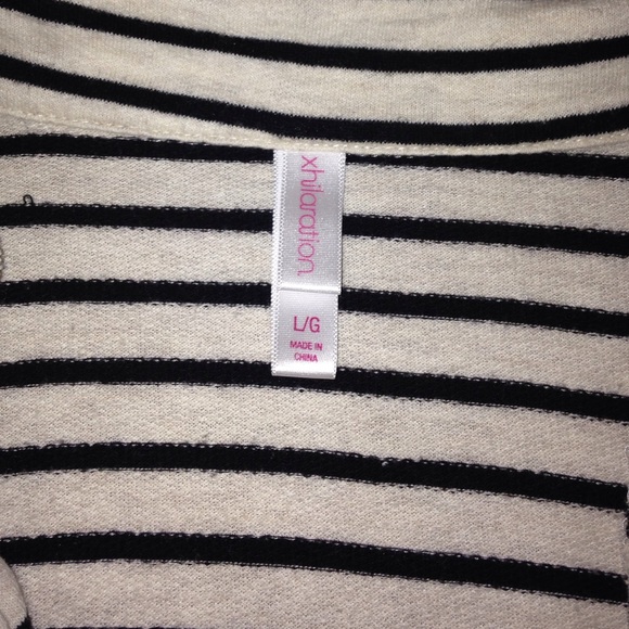 Black and white striped cotton/polyester blazer - Picture 2 of 3