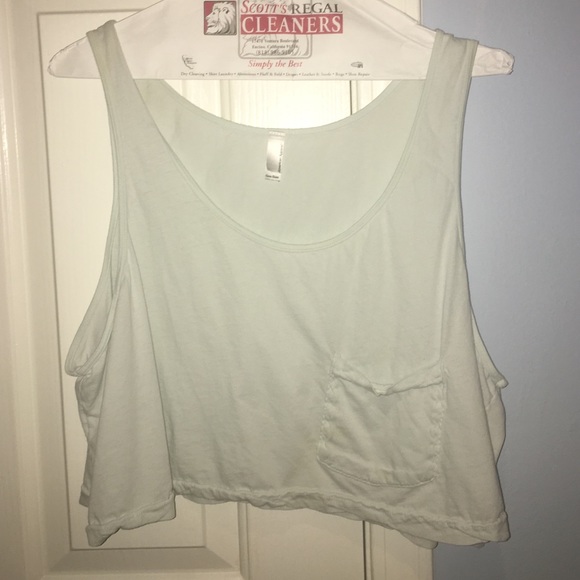 American Apparel light blue crop top
