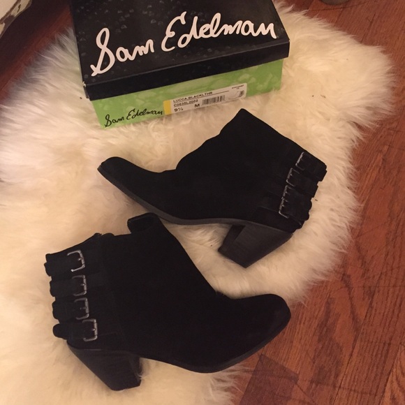Sam Edelman Lucca Black Suede Bootie