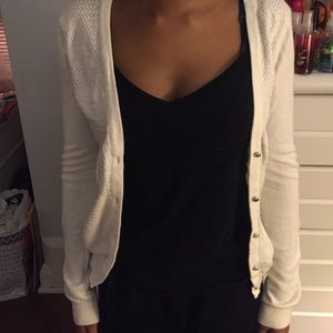 white cardigan