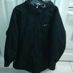 Unisex Warm Black Hooded NIKE Coat