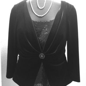 Jackie Jon of New York - Sequin & velvet in black