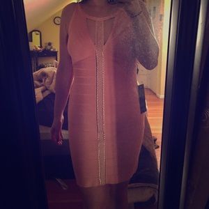 Bebe Coral Pink Bandage Dress